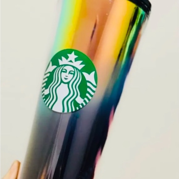 Starbucks Oil Slick Ombre Rainbow Iridescent Tumbler Cold Cup Venti 24oz 2021 - Picture 7 of 15